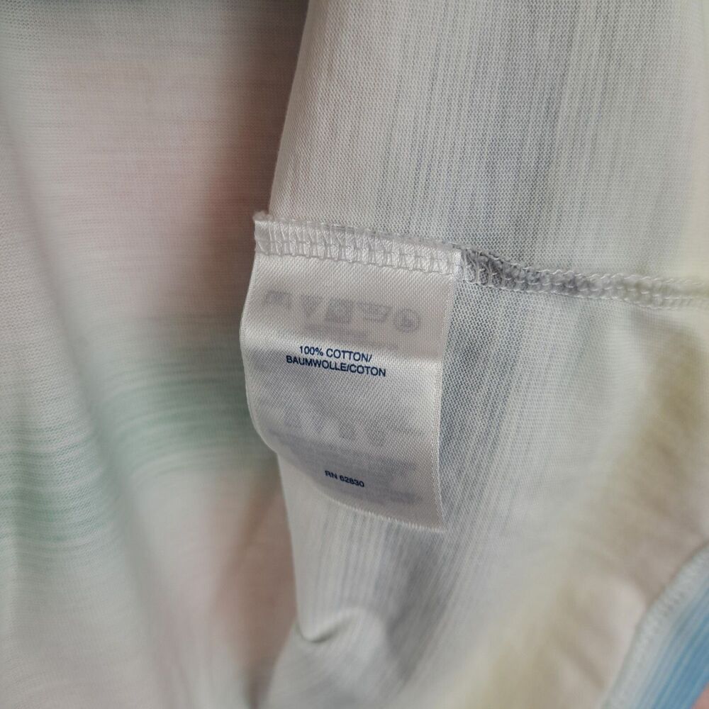Lands’ End Pastel Striped Short Sleeve Cotton T Shirt Size L 100% Cotton - Picture 8 of 11